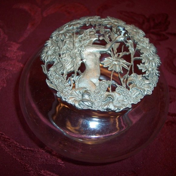 Vintage 1989 Rawcliff Pewter and Glass Potpourri Jar - Picture 2 of 3